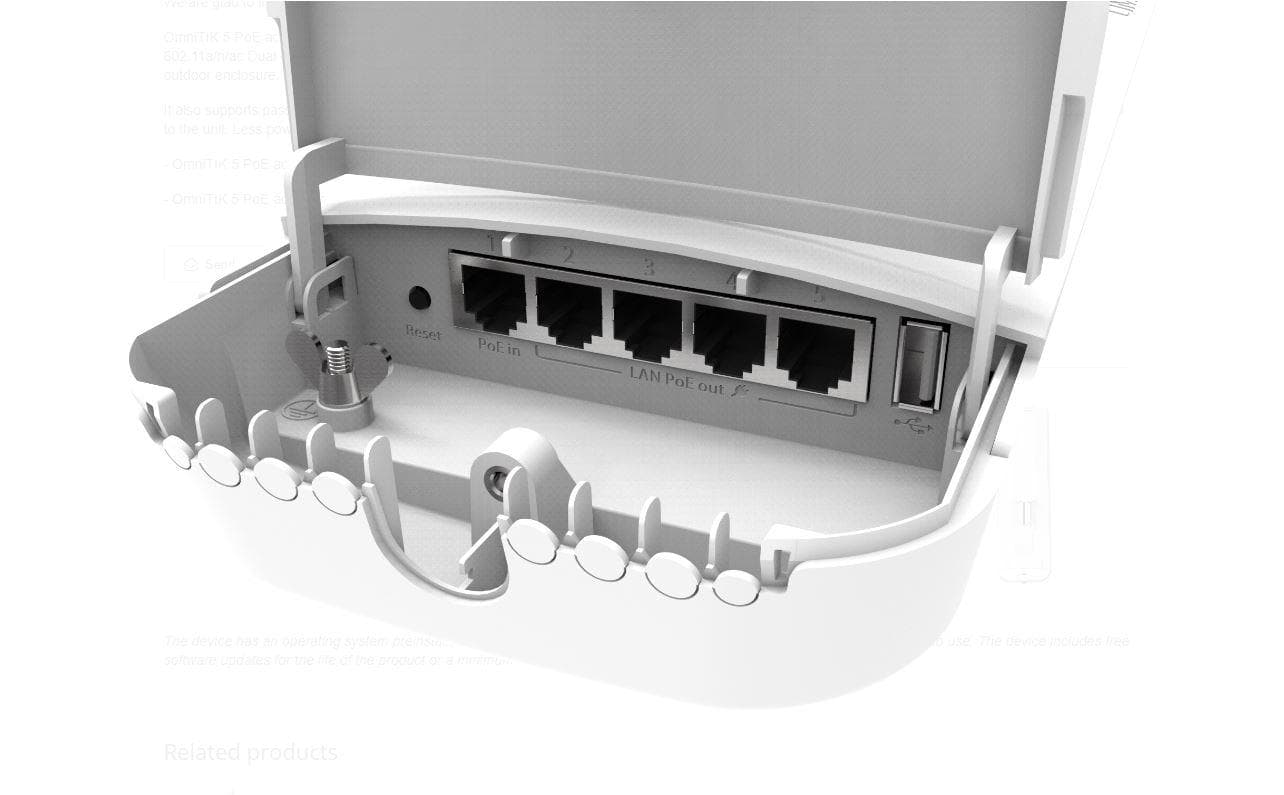 Access point Mikrotik OmniTIK 5 PoE ac, Gigabit, PoE, Single-Band, WI-FI — miniatură