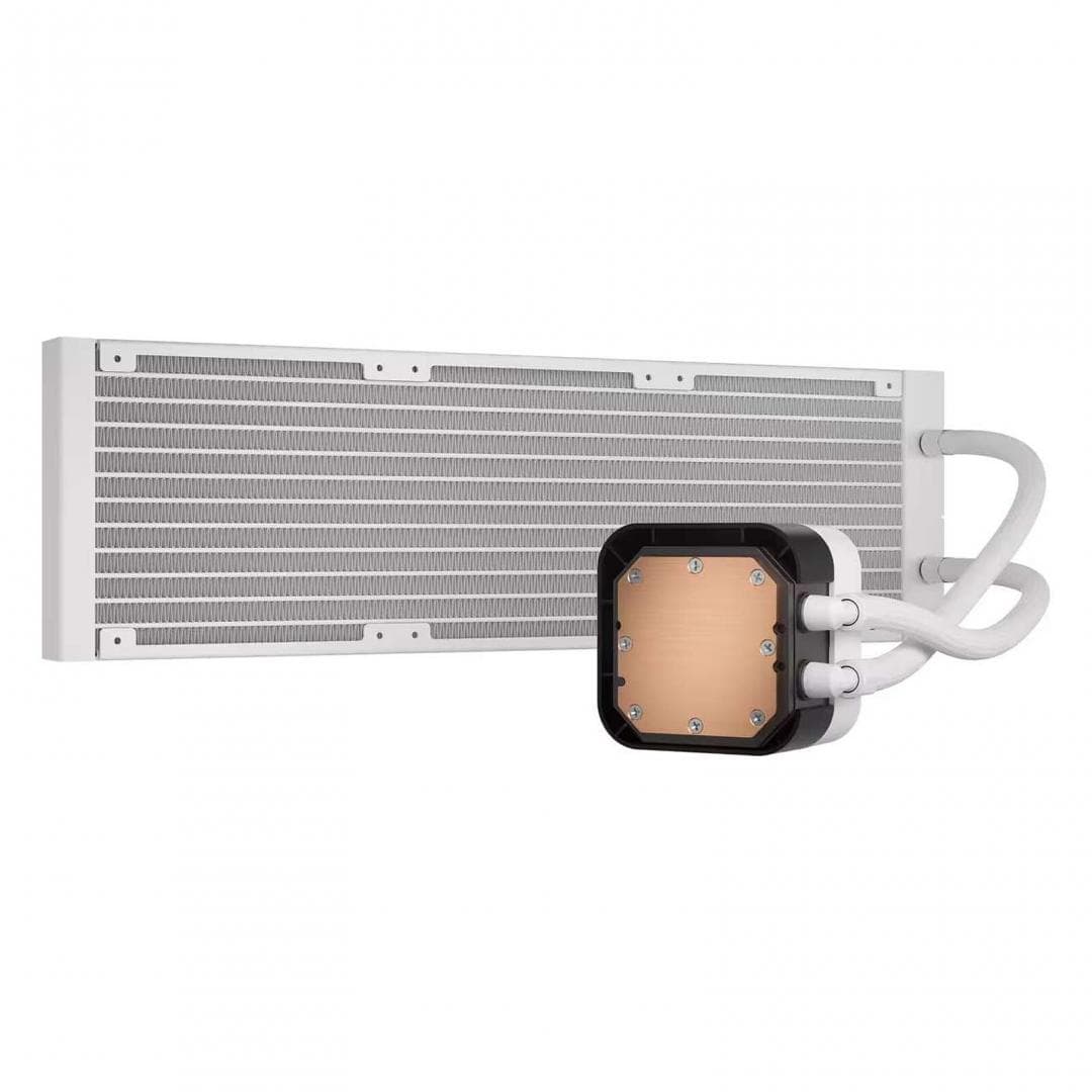 Cooler Procesor CORSAIR H150i RGB ELITE LCD XT DISPLAY LIQUID ALB, Lichid, 12 cm, 3 ventilatoare, aRGB — miniatură