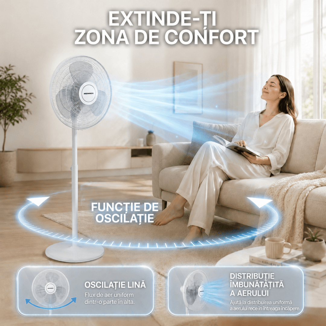 VENTILATOR CU PICIOR HEINNER HSF-M50WH — miniatură