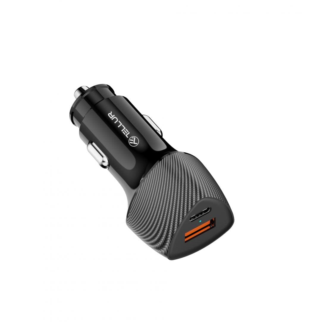 Incarcator Auto TELLUR FCC10, 38W, 2 porturi, Negru — miniatură