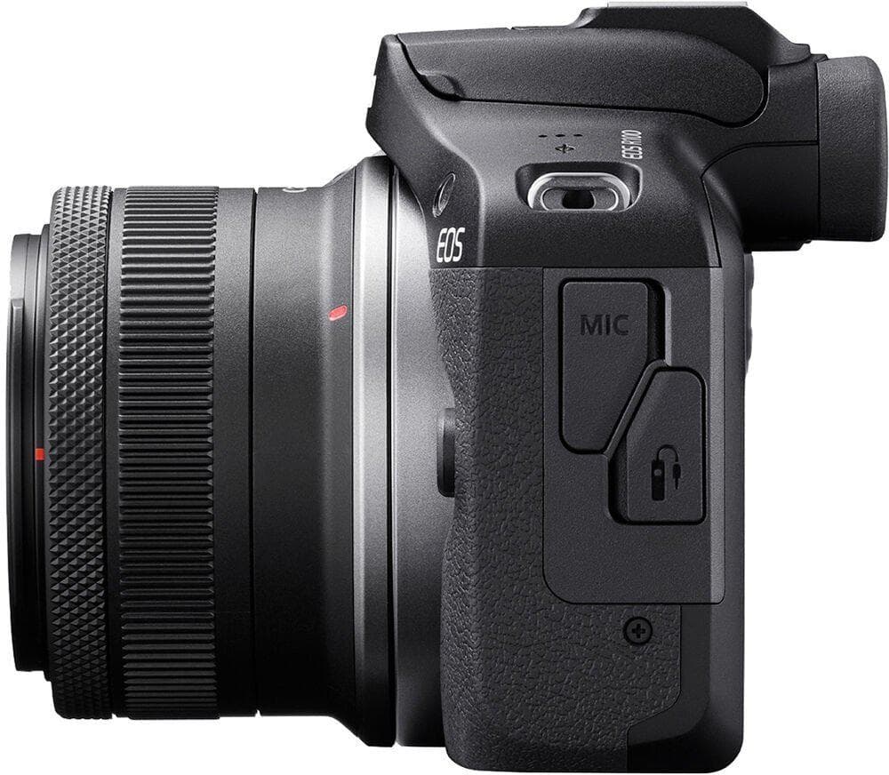Camera foto Canon Eos R100 Double kit + Obiectiv RF-S 18-45mm F/4.5-6.3 IS STM + RF 75-300 mm, f/4-5.6 kit, Senzor CMOS 22.3 x 14.9mm, 24.1 Megapixeli, Aspect Ratio: 3:2, Procesor:DIGIC 8, Montura RF, Compatibilitate: RF, RF-S, (EF si EF-S cu adaptor), Distanta focla: 1.6x, Dual Pixel CMOS AF — miniatură