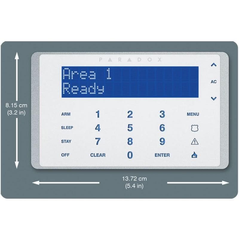Tastatura LCD monocrom TOUCH SENSE (taste capacitive) si 32 de caractere; compatibilitate: EVO; design compact; afişare zone alarmă; posibilitate actualizare firmware local, via InField; programare simplificată pentru utilizator; asignare uneia/mai multor partiţii; afişează starea a 8 partiţii şi