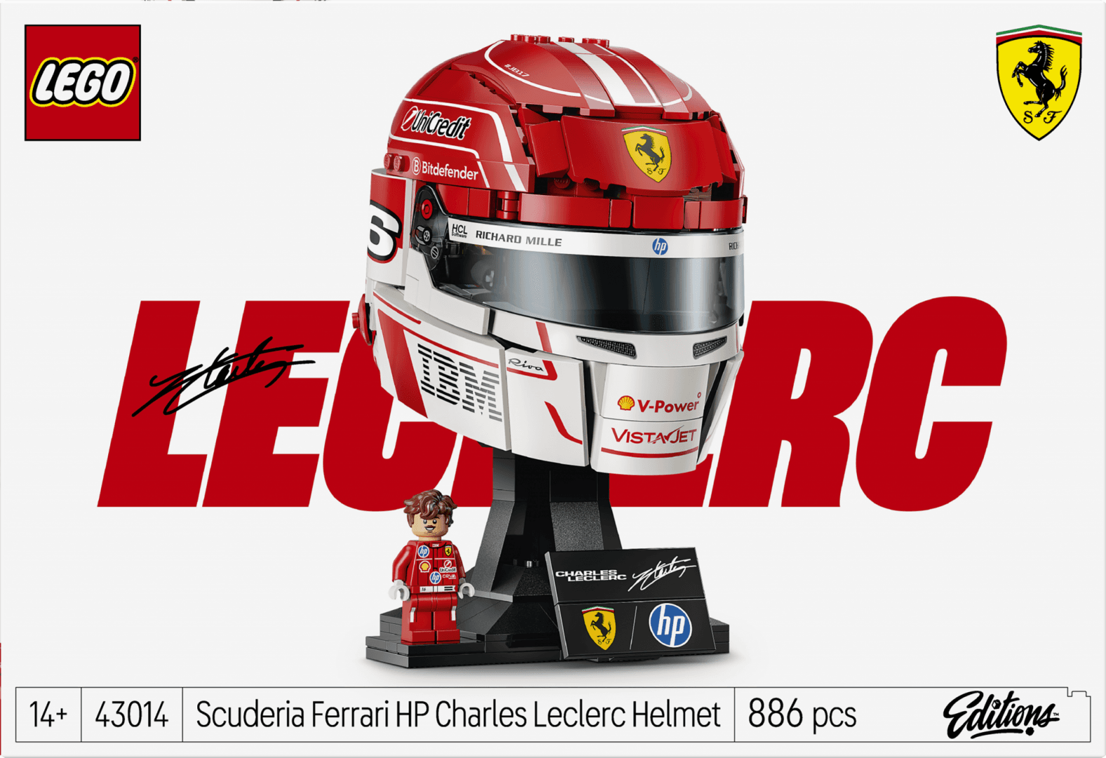 CASCA LUI CHARLES LECLERC SCUDERIA FERRARI HP LEGO43014 — miniatură