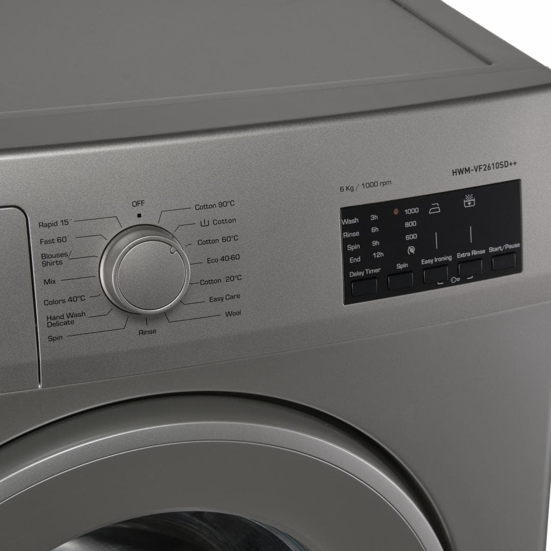 Masina de spalat rufe HEINNER HWM-VF2610SD++, 6 kg, 1000 rpm, Clasa: D, Argintiu — miniatură