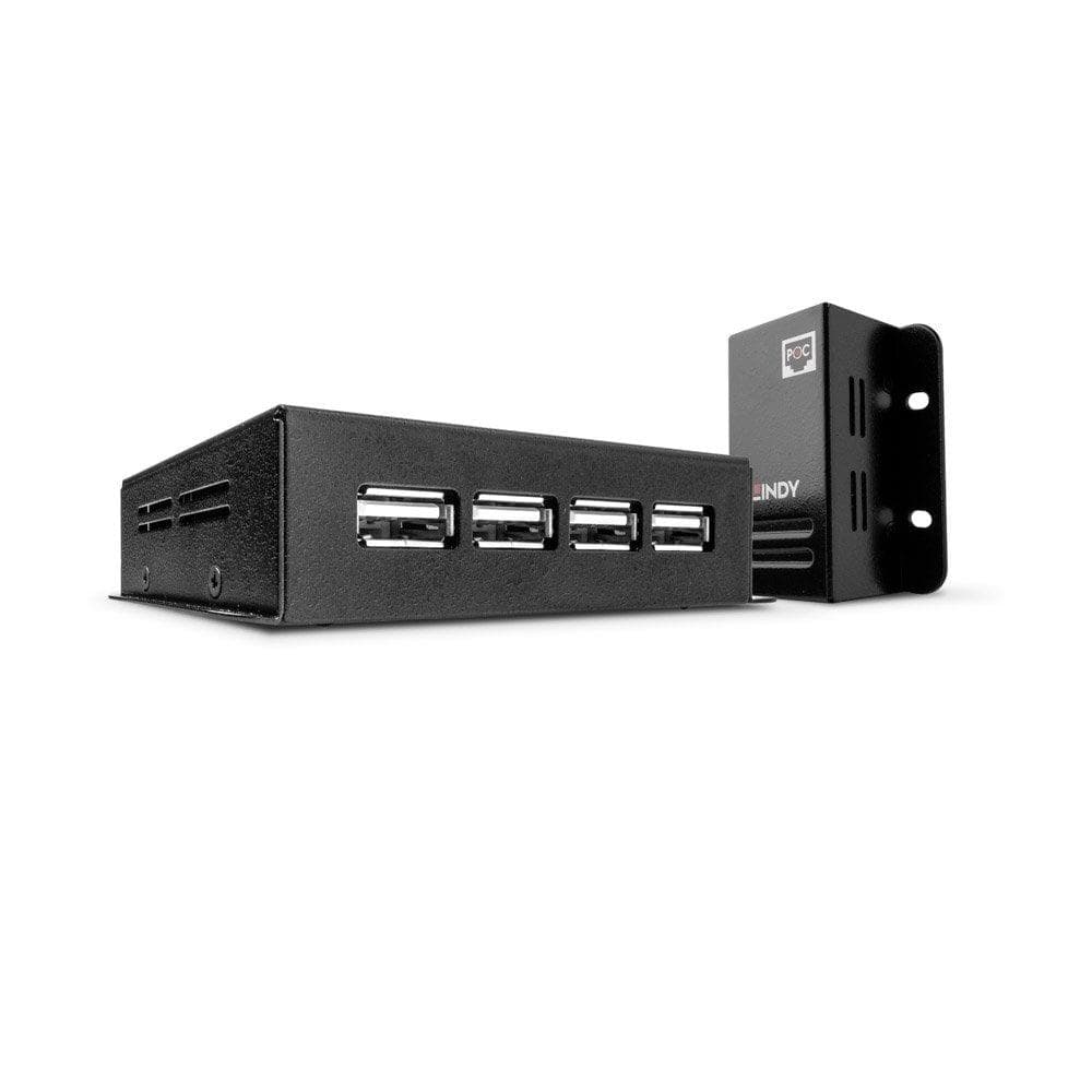 Lindy 50m 4 Port USB 2.0 Cat.5e Extender  Technical details  Specifications  USB Standard: USB 2.0 Supported Bandwidth: 480Mbps Maximum Distance: 50m (164.04ft) Transmission Medium: Cat.5/5e/6 or higher network cable Chipset: NS1021 Special Features: Power over Cable   Connectors  Transmitter Input
