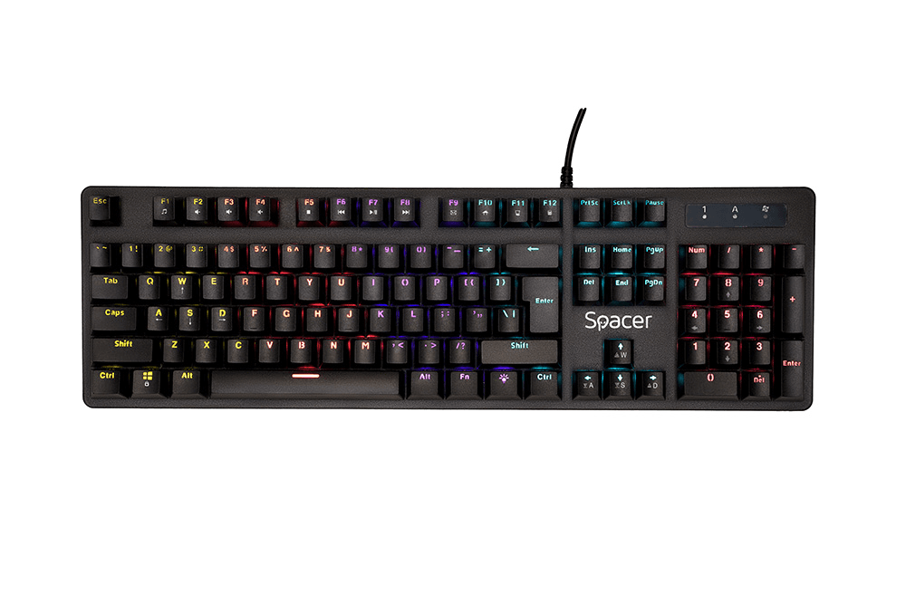 Tastatura Mecanica Gaming SPACER WARRIOR, RGB, USB, negru — miniatură