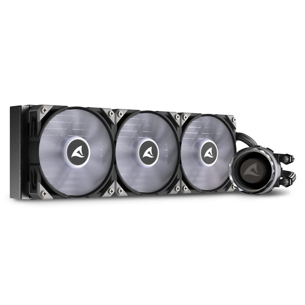 Cooler Procesor Sharkoon S90 RGB AIO, Lichid, 12 cm, 3 ventilatoare, aRGB — miniatură