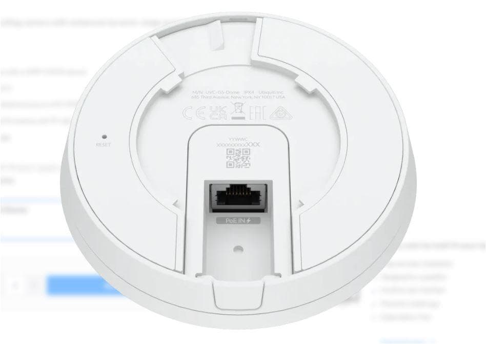 Ubiquiti UniFi IP Dome Camera UVC-G5-DOME, Rezolutie: 2688 x 1512 (16:9), Senzor: 5 MP CMOS, unghi vizualizare: H: 102.4°, V: 71.4°, D: 134.3°, frame rate: 30 FPS, interfata: 1 x 10/100 RJ45, POE, montare perete, tavan, rezistenta la apa: IPX4. — miniatură