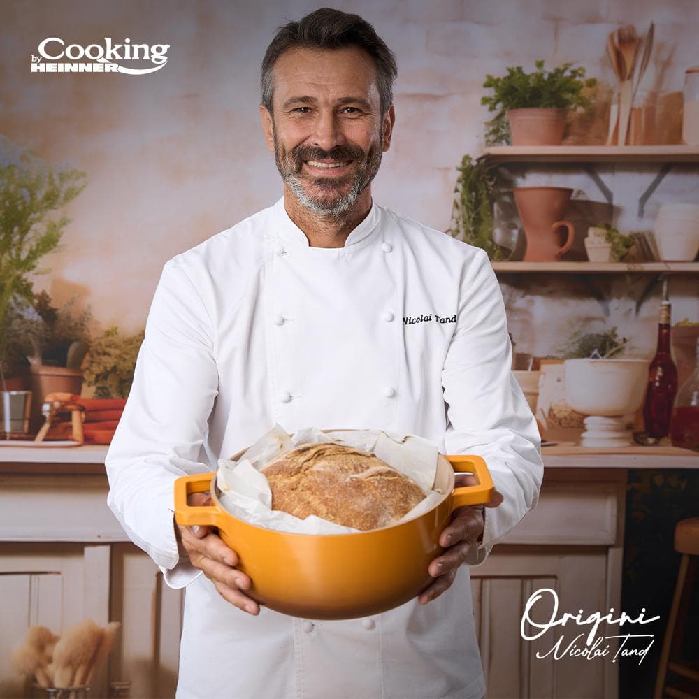 CRATITA ALUMINIU TURNAT + CAPAC 20x10 CM, 2.4L, NICOLAI TAND, ORIGINI, COOKING BY HEINNER — miniatură