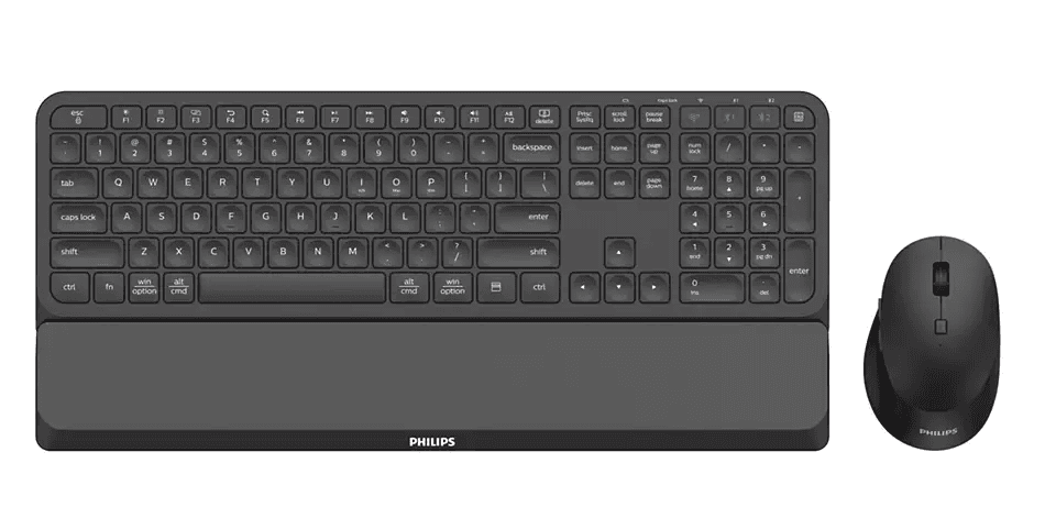 Kit Wireless tastatura si mouse Philips SPT6607B/00, taste numerice, negru — miniatură