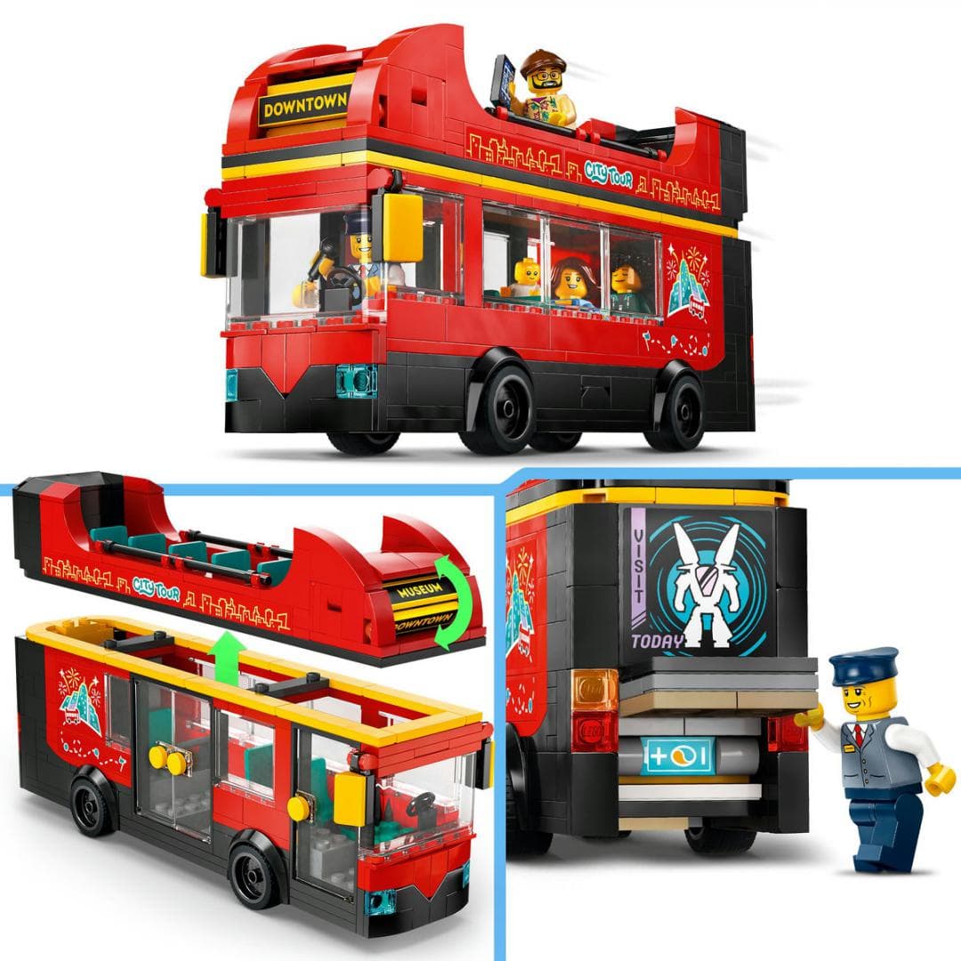 AUTOBUZ TURISTIC ROSU CU ETAJ LEGO 60407 — miniatură