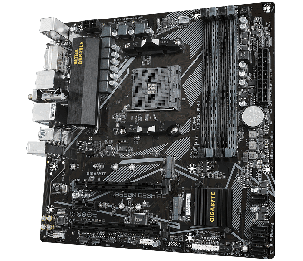 Placa de baza Gigabyte B550M DS3H AC, Socket AM4, DDR4, Micro-ATX — miniatură