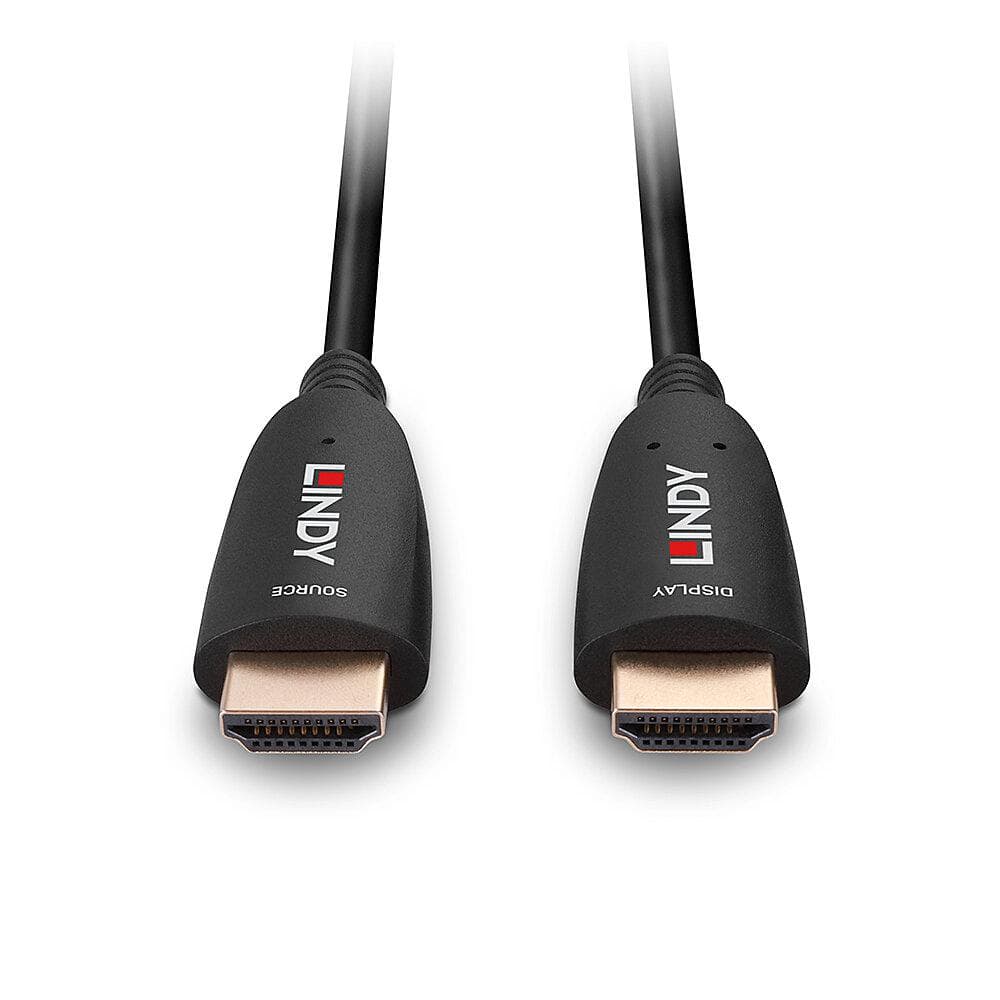 Cablu Lindy HDMI 8k60, fibra optica hybrid, lungime 50m, rezolutie maxima 7680x4320@60Hz 4:2:0 10bit, 3840x2160@120Hz 4:4:4 10bit, latime de banda 48Gbps, negru — miniatură