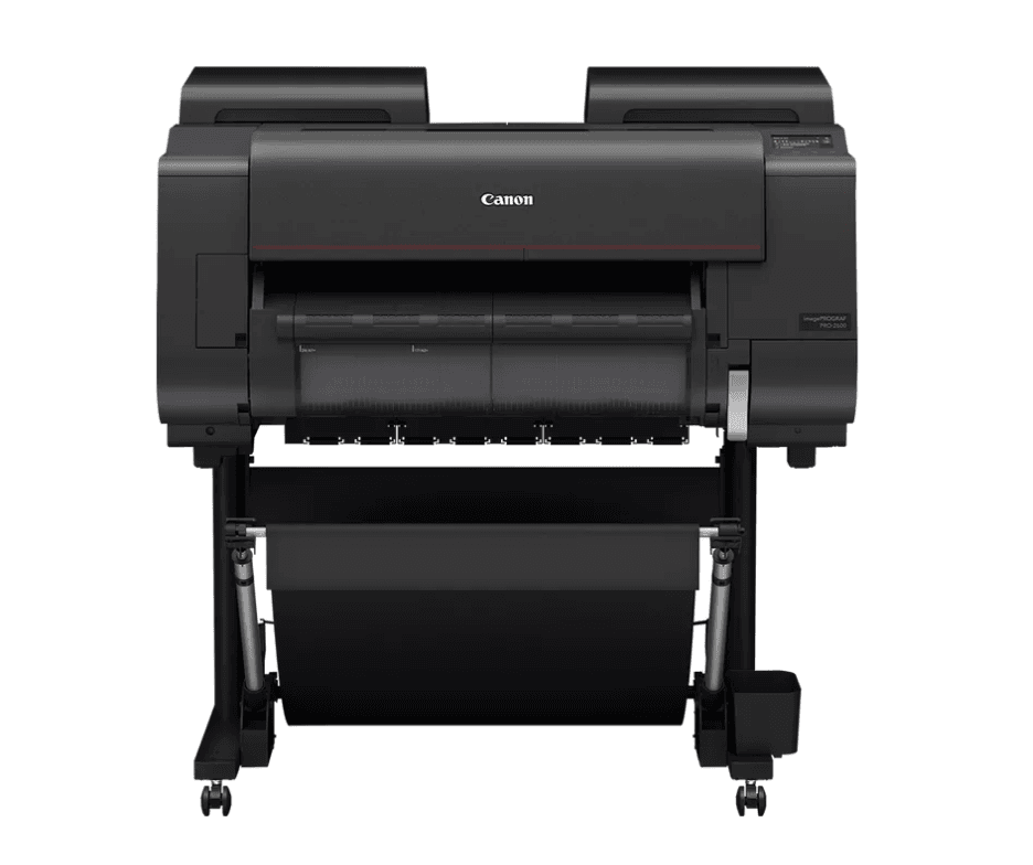 Plotter Canon imagePROGRAF PRO-2600, Dimesniune A1, 24", 12 culori, Rezoluţie de imprimare: 2.400 x 1.200 dpi, 18.432 de duze (1.536 de duze x 12 culori), Cerneluri pe bază de pigmenţi: 12 culori (negru mat, negru foto, cyan, magenta, galben, gri, cyan foto, magenta foto, gri foto, roşu, albastru