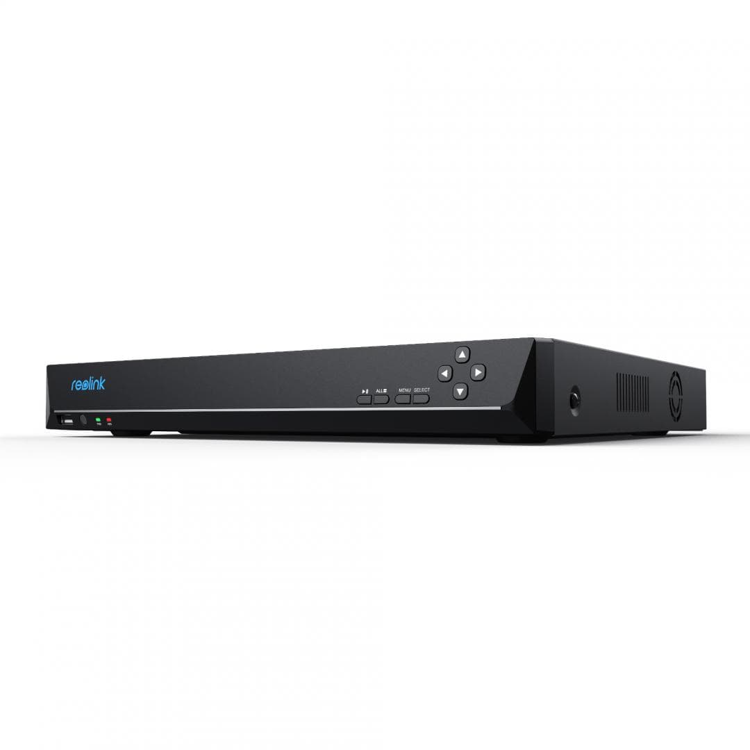 NVR Reolink RLN36; NVS36 Canale IP: 36 Rezolutie: 12MP Iesiri video: 1HDMI, 1VGA, ethernet ports(4x RJ-45 IP/ 1x RJ-45 LAN) Iesiri audio: camera cu microfon Compresie video: H.265, H.264 Metode de inregistrare: Person/Vehicle/Pet Detection, Motion-triggered Detection; 24/7 Recording Memorie: 3 x