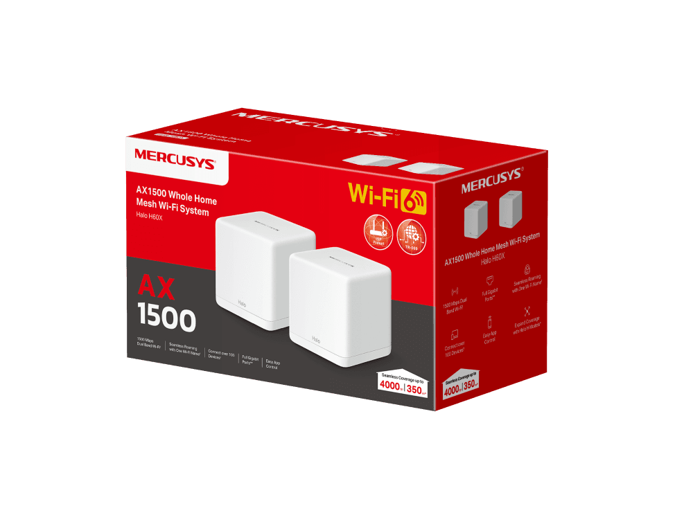 Router wireless MERCUSYS Halo H60X, WIFI 6, Mesh, Dual Band — miniatură