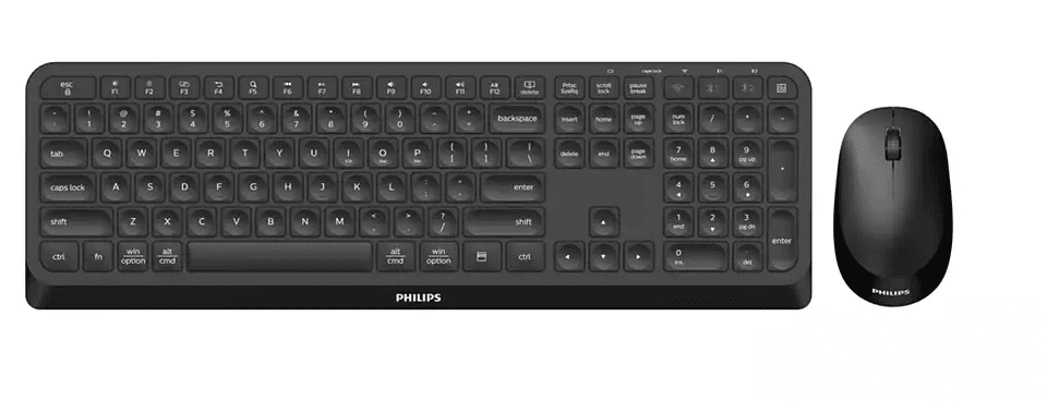 Kit Wireless tastatura si mouse Philips SPT6407B/00, taste numerice, negru — miniatură