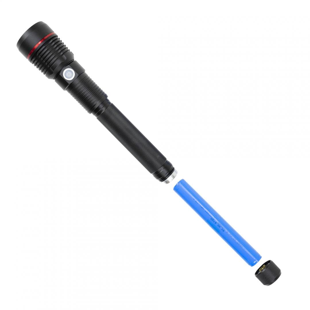 Lanterna PNI Adventure F450 din aluminiu cu focus si functie BOOST, led 20 W, 1500 lm pana la 450 m, IPX5, power bank cu iesire USB, incarcare prin micro USB, acumulator 4400 mAh inclus, functioneaza 10 ore continuu. — miniatură