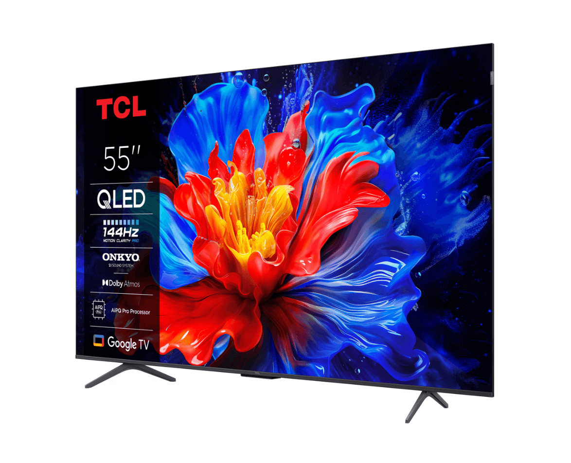 Televizor TCL QLED 55P8K, 139 cm, Smart Google TV, 4K Ultra HD, Clasa F, 144Hz, Onkyo — miniatură