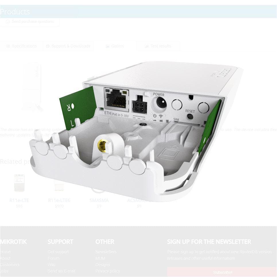 Access point Mikrotik wAP R, Fast Ethernet, PoE, Single-Band — miniatură