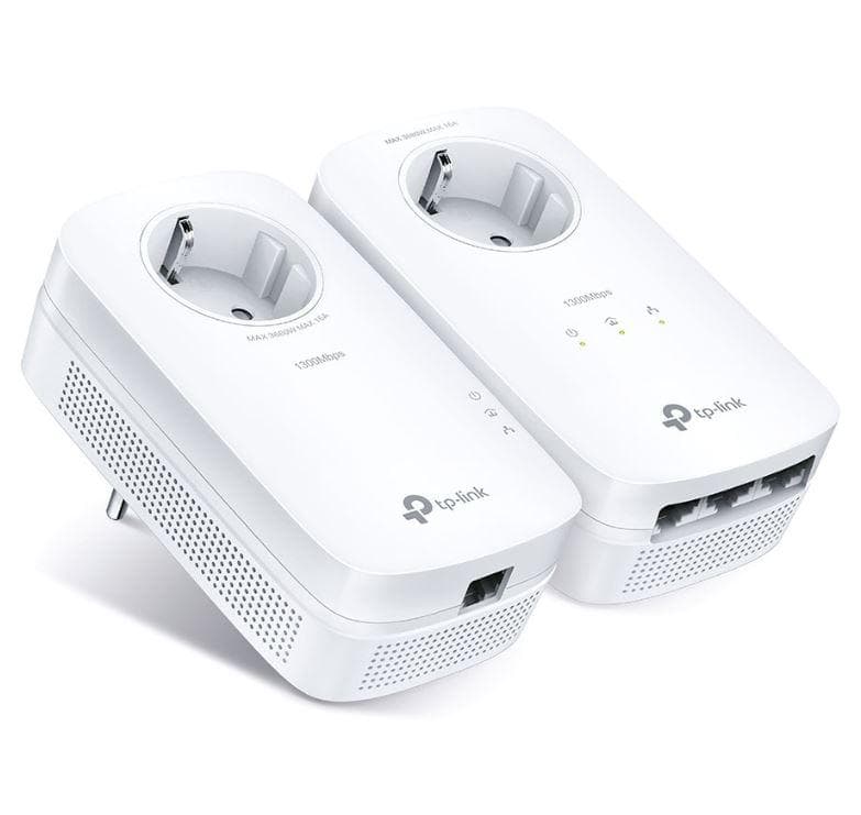 TP-Link Kit Gigabit Powerline Passthrough cu 3 Porturi AV1300, TL- PA8033P KIT, Standarde si Protocoale: HomePlug AV1.1, HomePlug AV2.0,IEEE 1901,IEEE 802.3,IEEE 802.3x, IEEE 802.3u, IEEE 802.3ab, Interfata: 3 x 10/100/1000 RJ45, 1 x priza alimentare, Consum: Max 5.5W, Dimensiuni: 131 x 71x 42 mm — miniatură