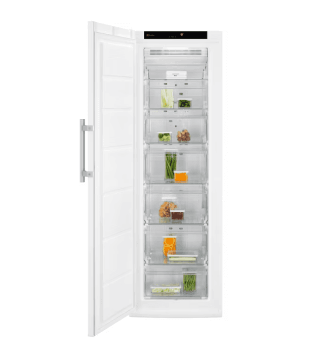 CONGELATOR ELECTROLUX LUT5NE26W, Capacitate totala 276 litri; Dimensiuni HxLxA : 186x60x64 cm; 7 rafturi; Usa reversibila; Nivel de zgomot 40 db; Clasa eficienta energetica E; Alb — miniatură