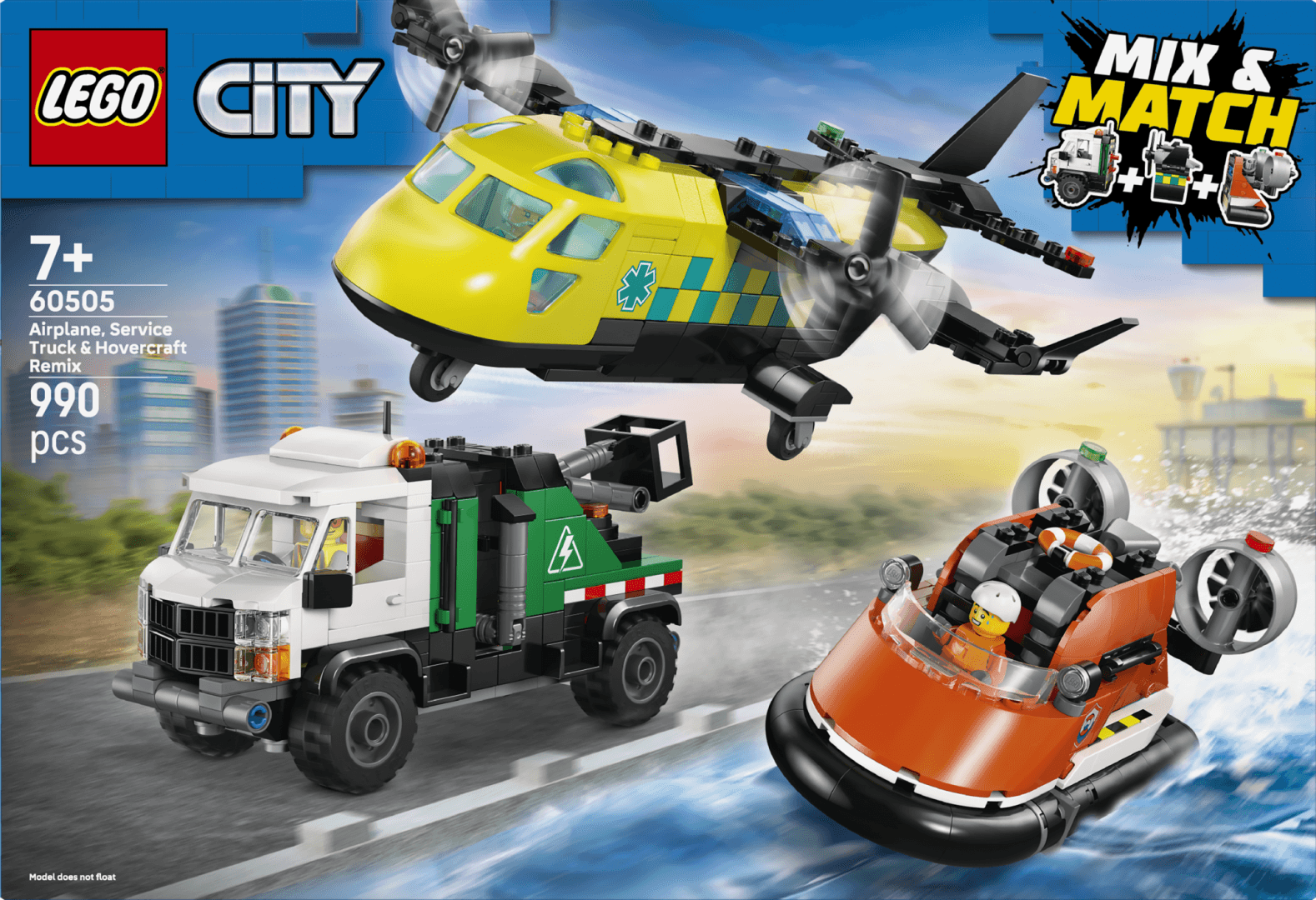 AVION,AUTOSPECIALA DE SERVICE SI AEROGLISOR IN VERSIUNI ADAPTATE LEGO60505 — miniatură