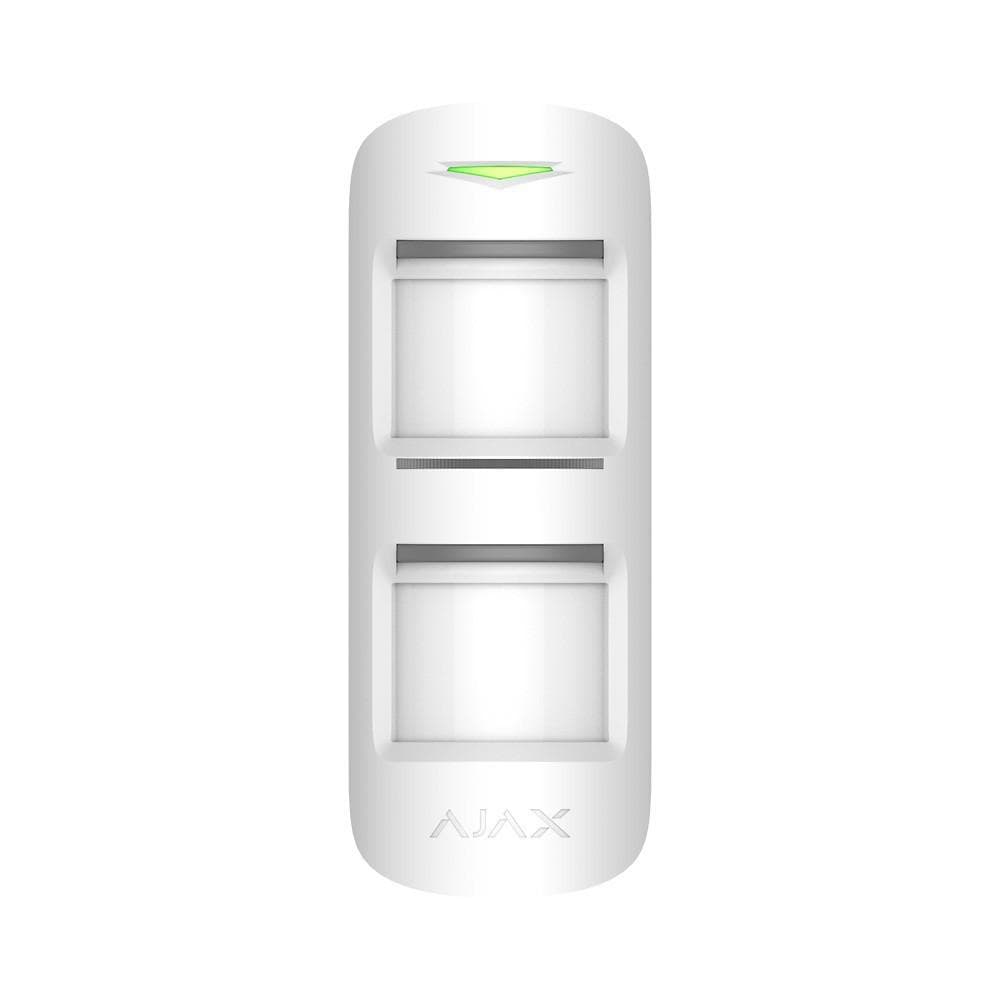 Detector de miscare PIR MotionProtect Outdoor, anti-masking si imunitate animale, wireless, alb - AJAX; Protectie exterioara eficienta prin senzor de miscare PIR; Detectie miscare: 3 - 15 m reglabila la montare h = 1m , Sensibilitate: ajustabila 3 nivele; Unghi detectie: 90° orizontal, Viteza