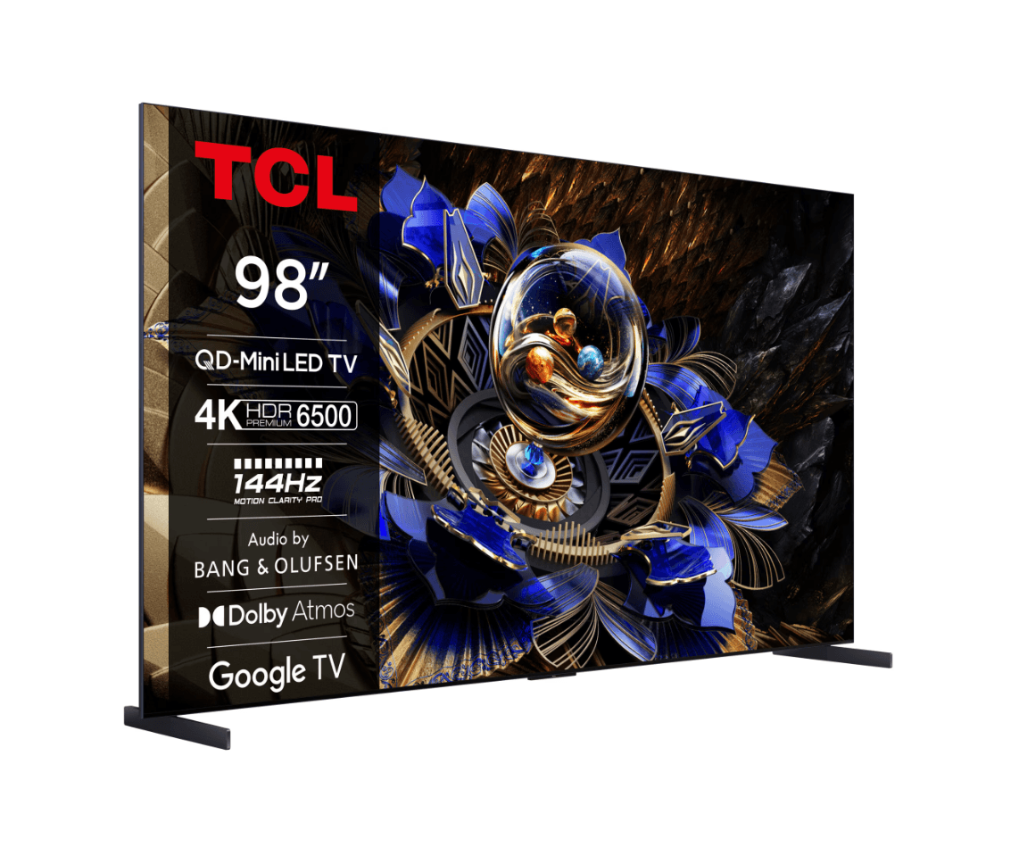 Televizor TCL QD-MiniLed 98X11K, 248 cm, Smart Google TV, 4K, 100Hz, Sunet Bang & Olufsen, Clasa G