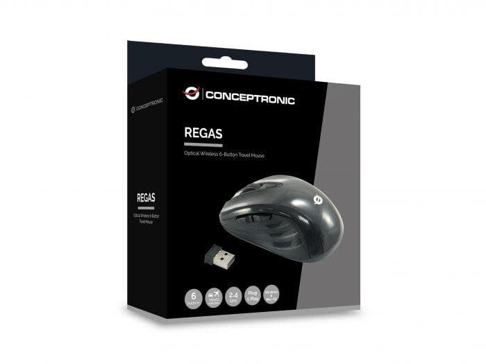 Mouse Wireless CONCEPTRONIC Optical Wireless 5-Button Travel Mouse, 1600 dpi, Multicolor