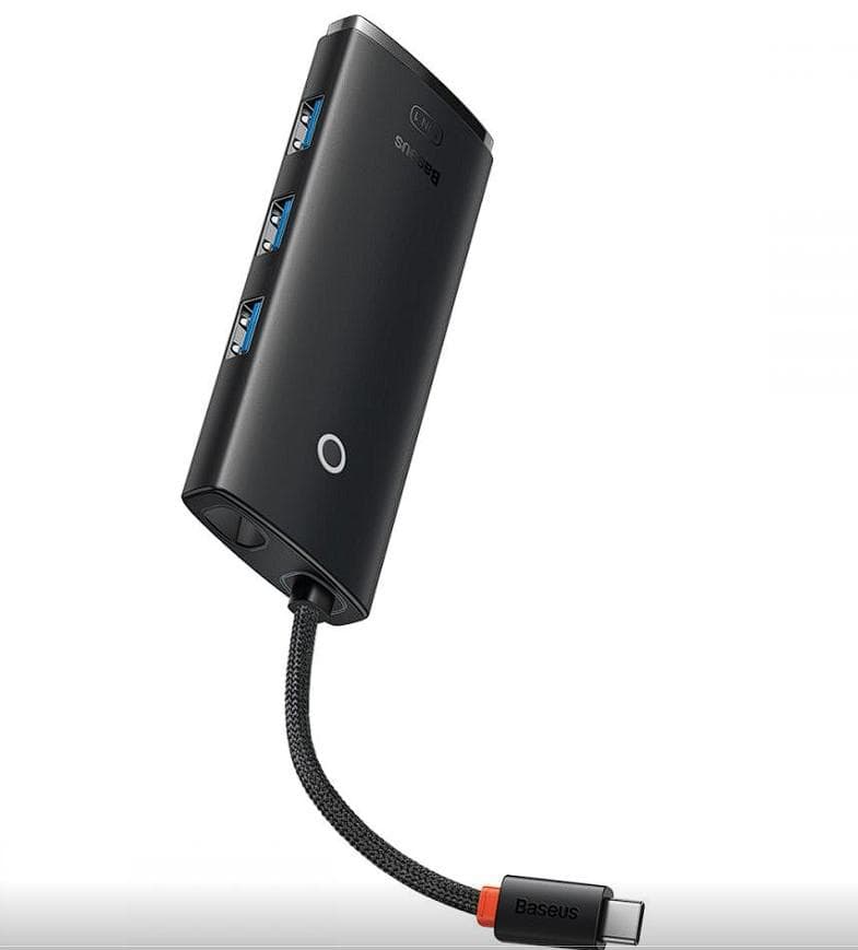 Docking station Baseus Lite, USB Type-C, 100W, Negru — miniatură