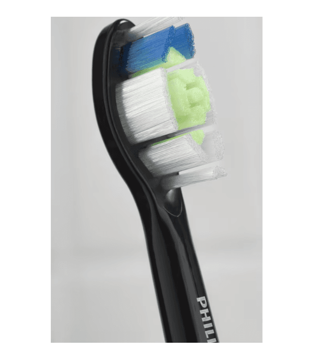 Rezerve Philips Sonicare Optimal White HX6066/88, pachet de 6 capete de periere, Standard, click-on, sincronizarea modurilor BrushSync, Negru — miniatură