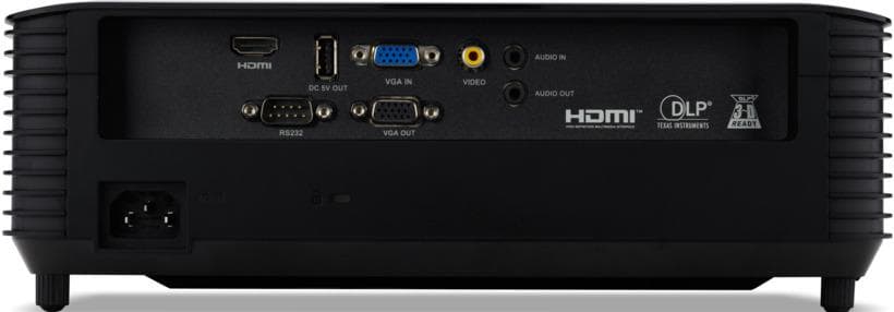 Proiector Acer X1228H, XGA 1024*768, up to WUXGA 1920*1200, 4500 lumeni, DLP 3D ready, 4:3/ 16:9, 20.000:1, dimensiune maxima imagine 300", distanta maxima de proiectie 11.8 m, boxa 3W, lampa 6.000 ore/ 15.000 ore Ecomode, 24-32 dB, 2.8 kg, D-sub, HDMI, PC audio in/ out, Composite Video (RCA), DC — miniatură