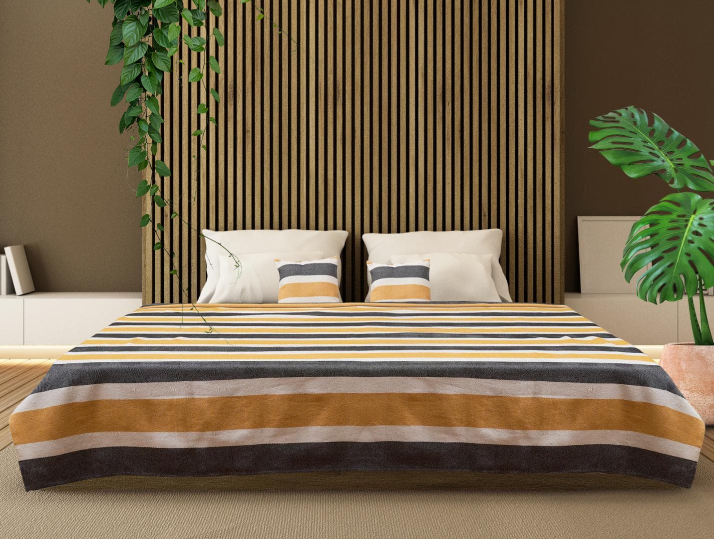 SET CUVERTURA PAT KS 200X220CM ZIA YELLOW — miniatură