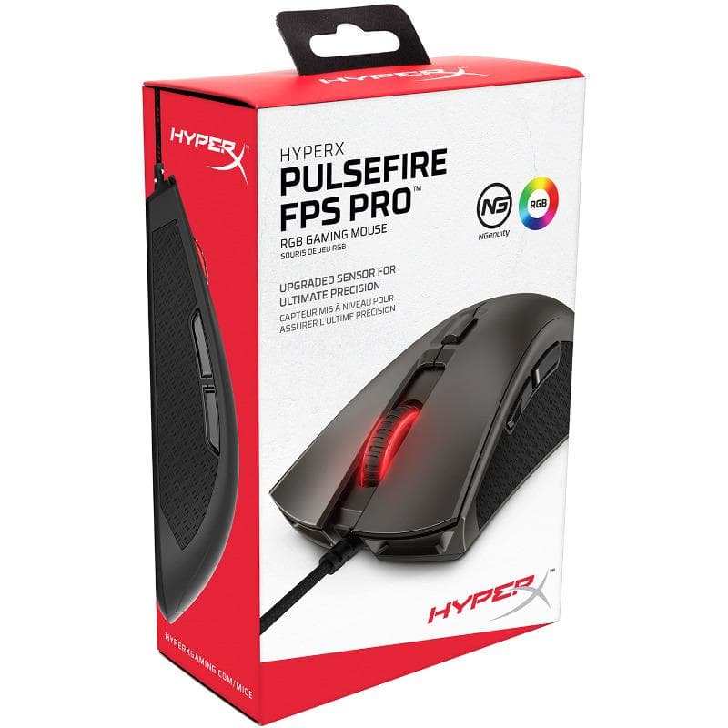 Mouse Gaming HyperX Pulsefire FPS Pro, 16000 dpi, Gri — miniatură
