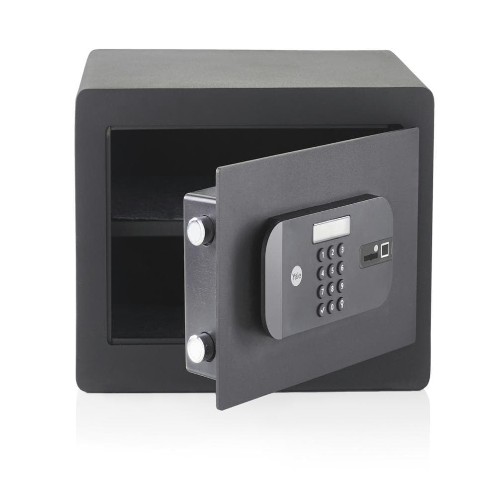 Seif compact de inalta siguranta Yale, 250x350x300 mm, YSEB/250/EB1; Caracteristici: Ușa tăiată cu laser-întărită cu placă armată anti- forare; Mecanism deschidere ușă automat; Încuietoare motorizată cu nivel de securitate ridicat; Blocare timp de 1min în cazul introducerii unui cod greșit de 3