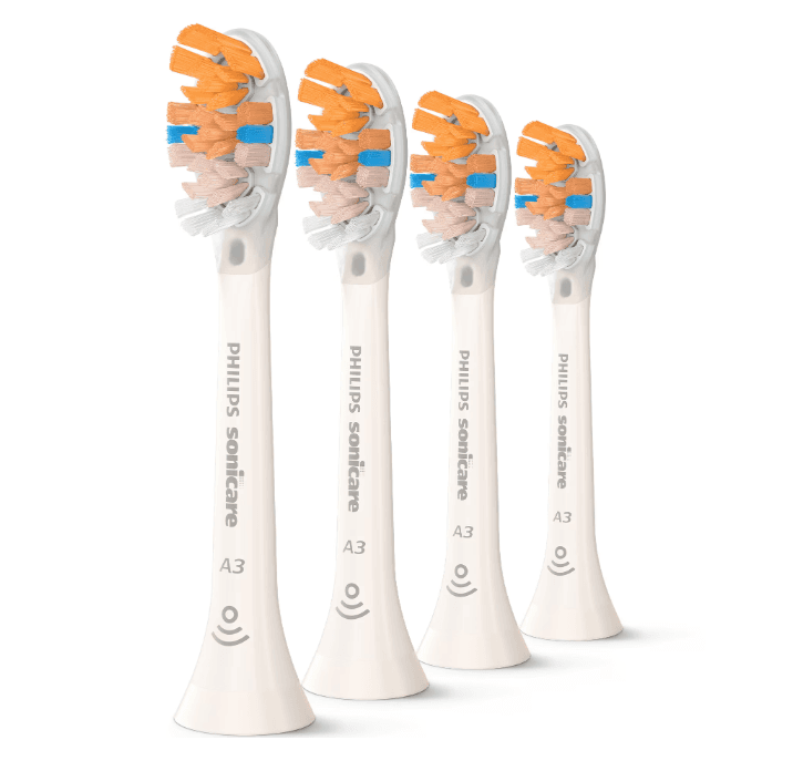 Rezerve PHILIPS Sonicare A3 Premium All in One HX9094/87, Pachet de 4 capete de periere standard, Sincronizarea modurilor BrushSync, Alb, L x A x I (mm) 25.7x60x230.5 — miniatură