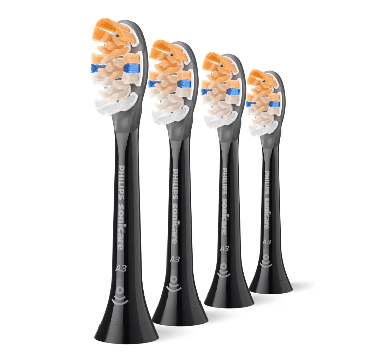 Rezerve PHILIPS Sonicare A3 Premium All in One HX9094/88, Pachet de 4 capete de periere standard, Sincronizarea modurilor BrushSync, Negru, L x A x I (mm) 25.7x60x230.5 — miniatură