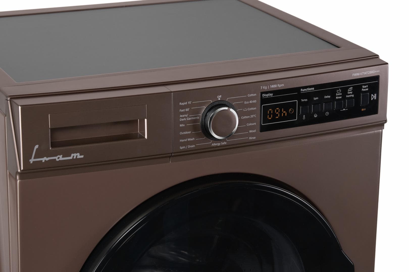 Masina de spalat rufe FRAM FWM-V714T2BRD+++, 7 kg, 1400 rpm, Clasa: D, Cafeniu pastelat — miniatură