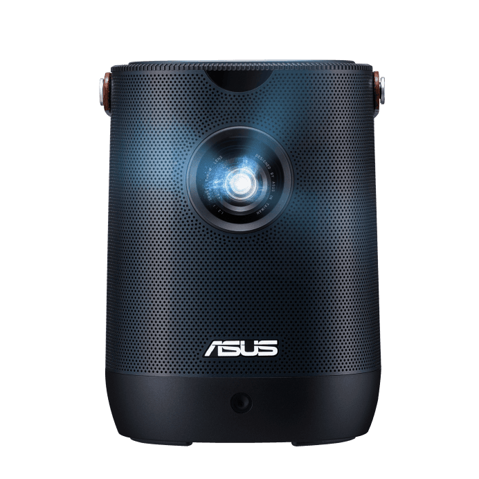 Videoproiector Asus Latte L2, LED Portabil Inteligent 30.000 ore, FHD 1920* 1080, up to 4K 3840x2160, 960 Lumeni LED / 400 Lumeni ANSI, 400:1, distanta de proiectie 0.8- 3.2 metri, 16:9/ 4:3, HDR10, boxa 10W cu tehnologie Smart AMP, HDMI: 1 x Micro HDMI intern (pentru TV box), USB-C (DP): Da, DP+PD
