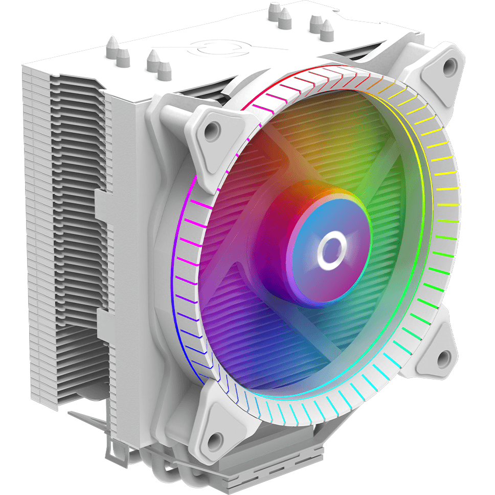 Cooler Procesor AQIRYS URANUS LS ARGB ALB, Aer, 12 cm, aRGB — miniatură