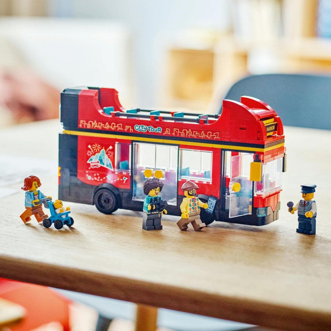 AUTOBUZ TURISTIC ROSU CU ETAJ LEGO 60407 — miniatură