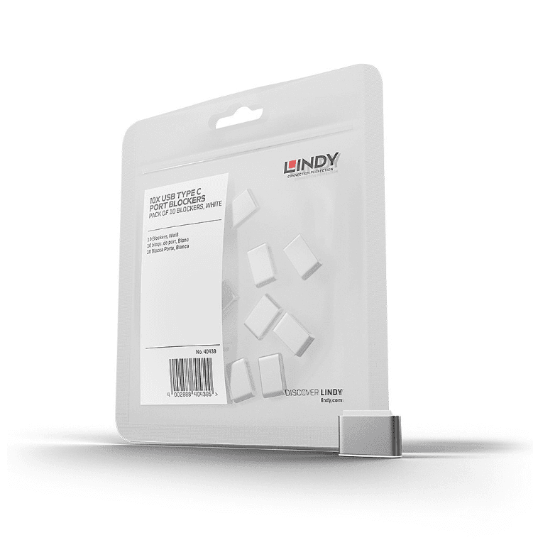 Port blocker Lindy 10xUSB-C (fara cheie), alb