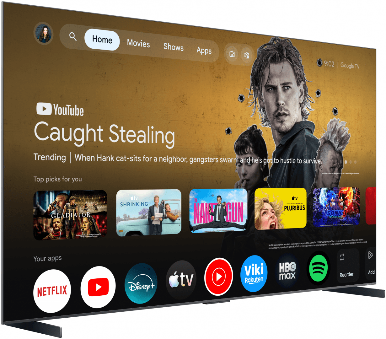 Televizor TCL SQD-MiniLed 98C8L, 248 cm, Smart Google TV, 4K Ultra HD, 144Hz, Sunet Bang & Olufsen, Clasa D (Model 2026) — miniatură
