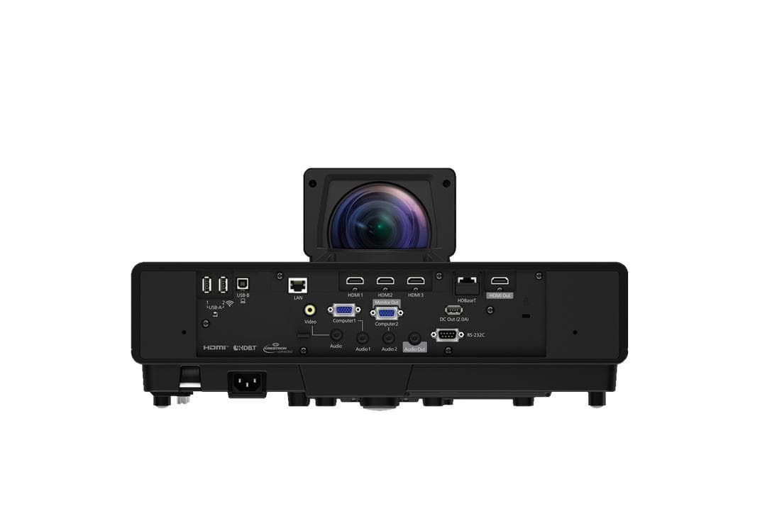 "Proiector EPSON EB-805F, tehnologie 3LCD, display 0.62"", 5.000 Lumeni, Rezolutie FULLHD, Aspect Ratio 16:9, contrast: 2.500.000:1, sursa lumina: Laser, 20.000 ore, diagonala: 65""-130"", Interfata: USB 2.0-A (2x), USB 2.0, Alimentare de la USB, RS-232C, Interfaţă Ethernet (100 Base-TX/10
