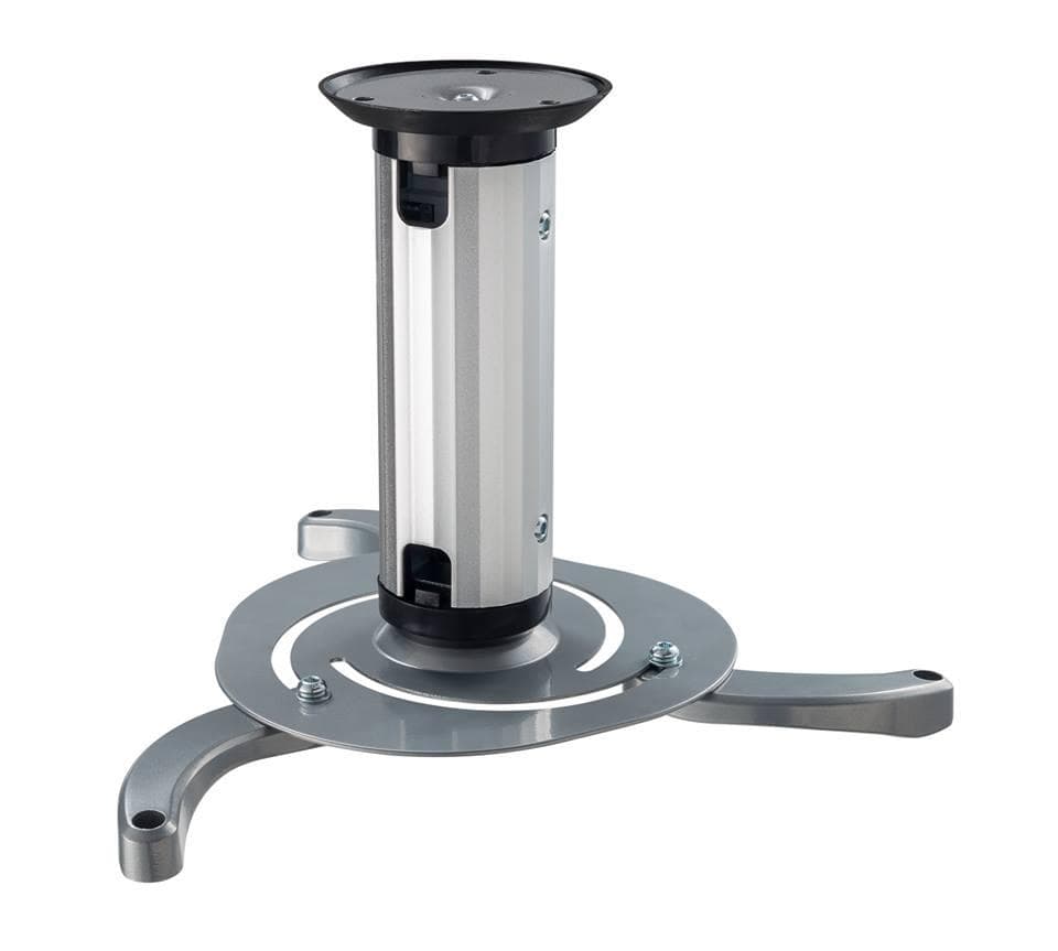 Suport de tavan telescopic Sopar Medusa II 23068, inaltime fixa de instalare de 13 cm, suporta pana la 10 kg, grad de inclinare de +/- 15°, rotatie 360°, din otel, argintiu