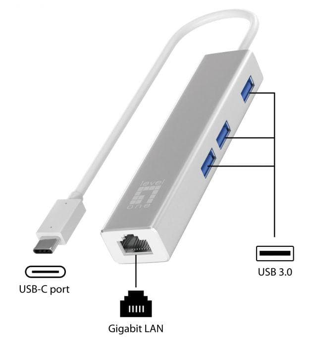 USB Adapter LevelOne USB-0504, Gigabit, Single - Band — miniatură
