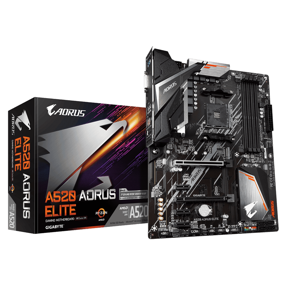 Placa de baza Gigabyte A520 AORUS ELITE, Socket AM4, DDR4, ATX