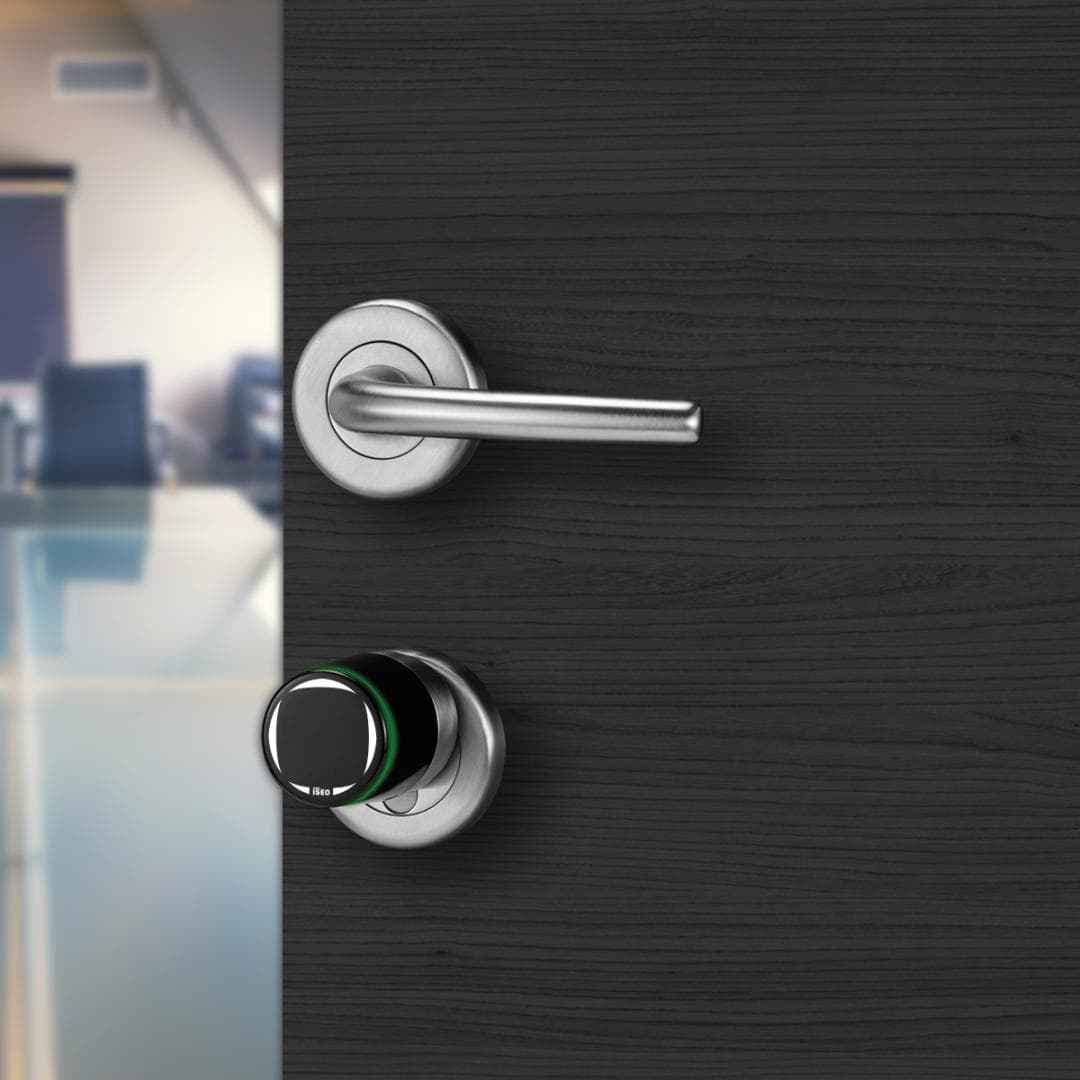 Cilindru electronic LIBRA SMART, cu knob mecanic PREMIUM, 40x40, RFID, sofware ARGO, 13,56 MHz, heavy duty, baterie(durata max 2 ani/max 20.000 cicluri), semnalizare acustica si luminoasa,gestionare cu smartphone, card, tag, memorie 300 utilizatori, memorie ultimile 1000 evenimente finisaj — miniatură