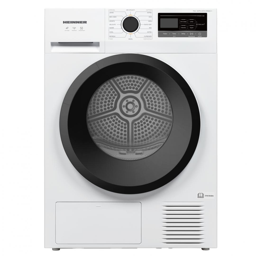 Uscator de rufe HEINNER HHPD-M7N13PBKE++, 7 kg, Clasa: E, Alb